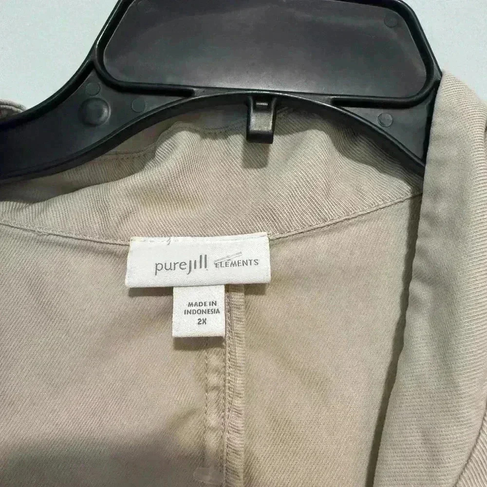 Pure Jill Elements Drapped Front Jacket Button Up… - image 2